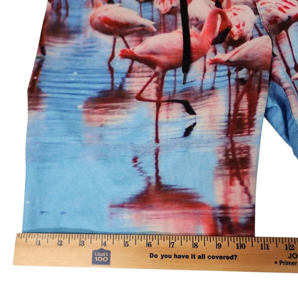 Old Navy Board Short sz 36 L Flamingo Photo Print Surfer Skater Stretch 10